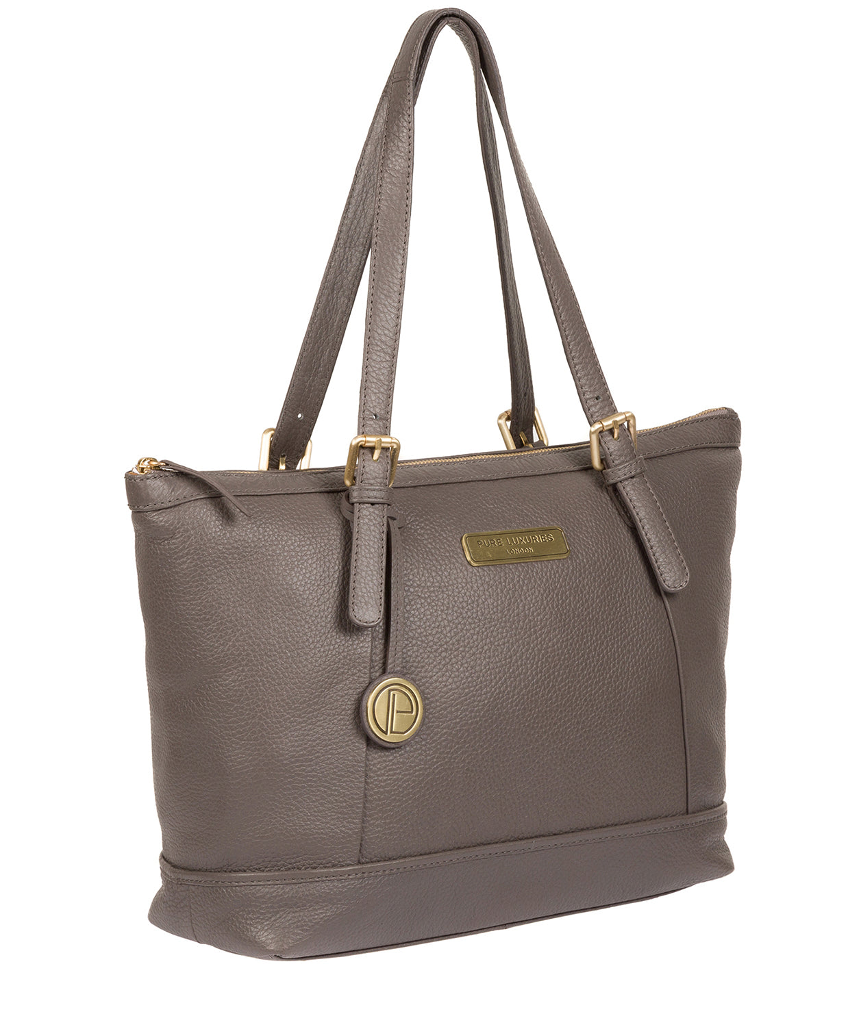 'Truro' Grey Leather Tote Bag image 3