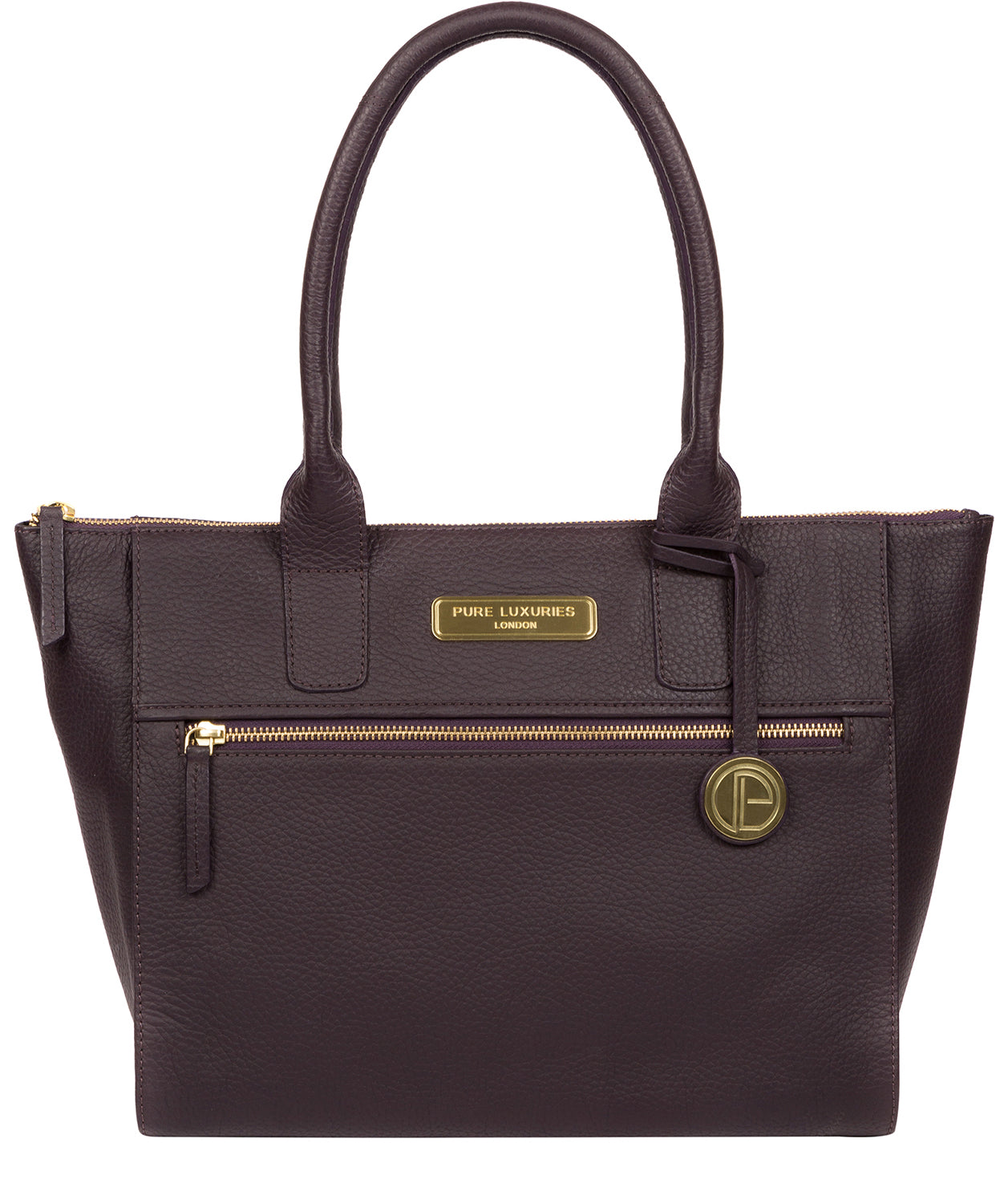 'Yeovil' Plum Leather Tote Bag image 1