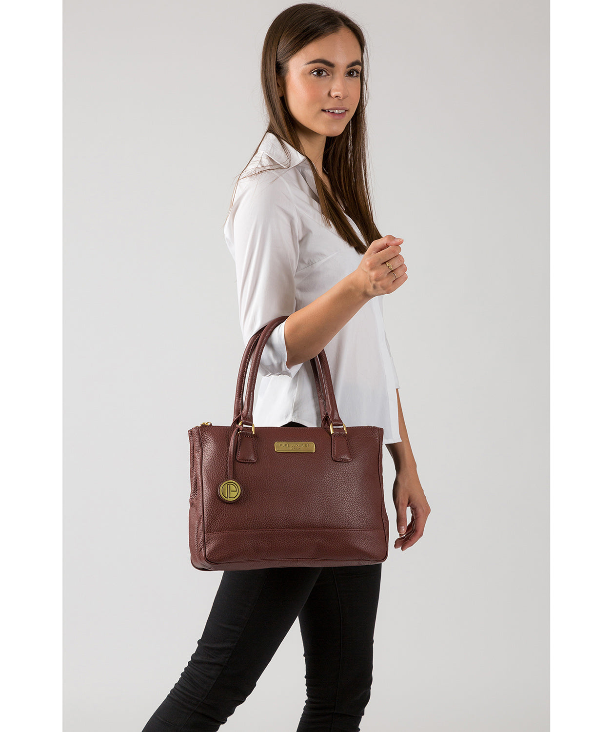 'Welbourne' Port Leather Handbag Pure Luxuries London