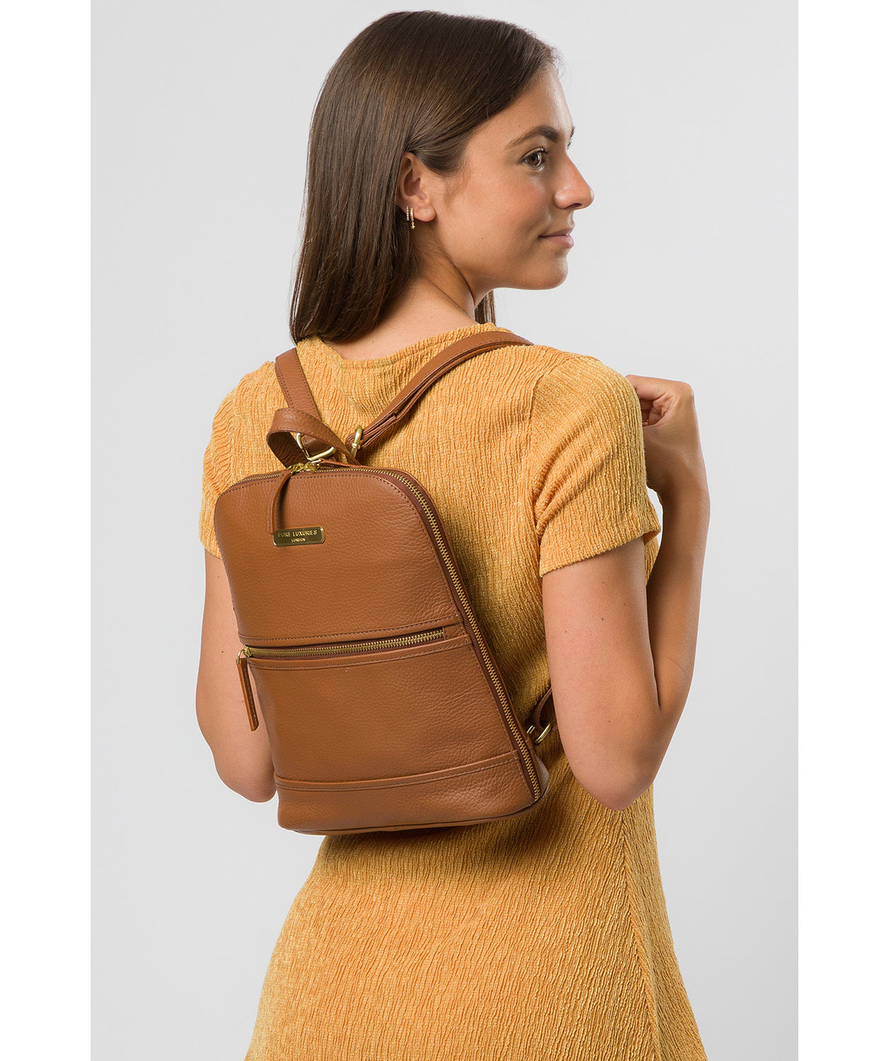 'Ellerton' Tan Leather Backpack image 2