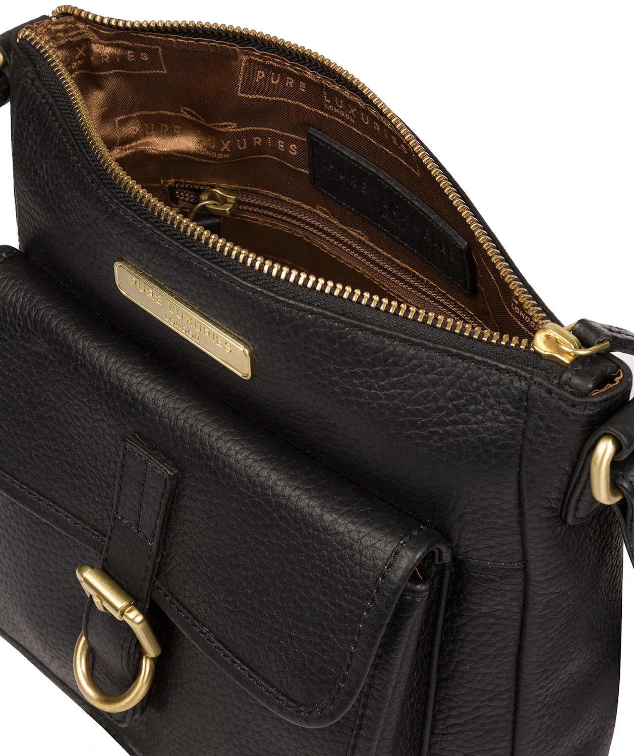 'Bembridge' Black Leather Cross Body Bag image 4