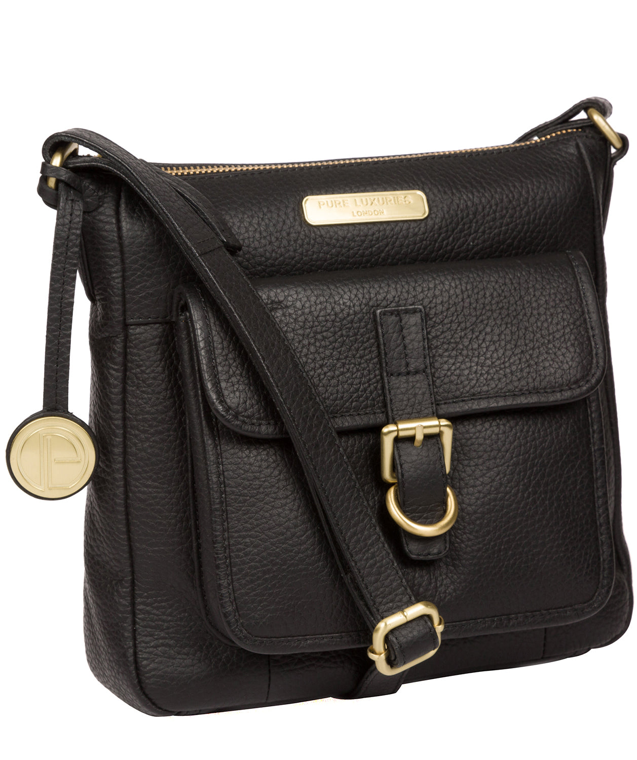 'Bembridge' Black Leather Cross Body Bag image 5