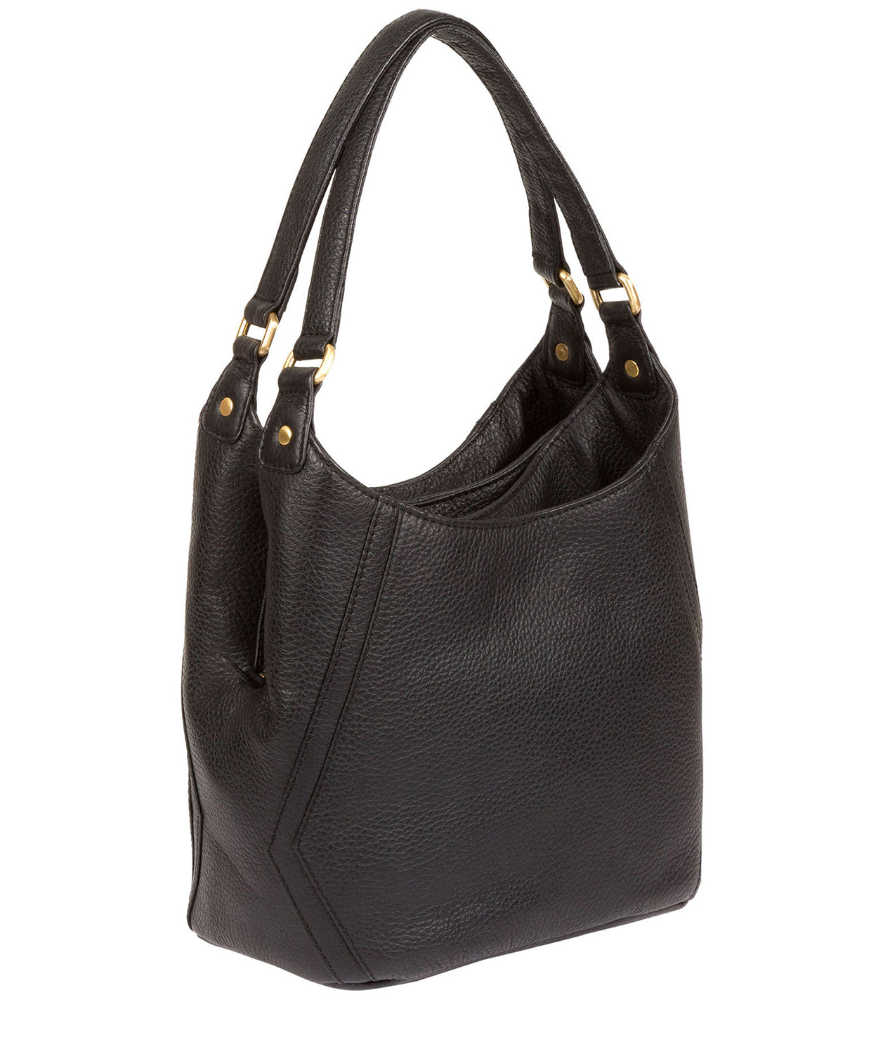 'Somerby' Black Leather Shoulder Bag Pure Luxuries London