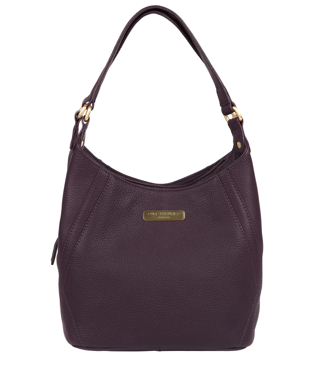 'Somerby' Plum Leather Shoulder Bag image 1