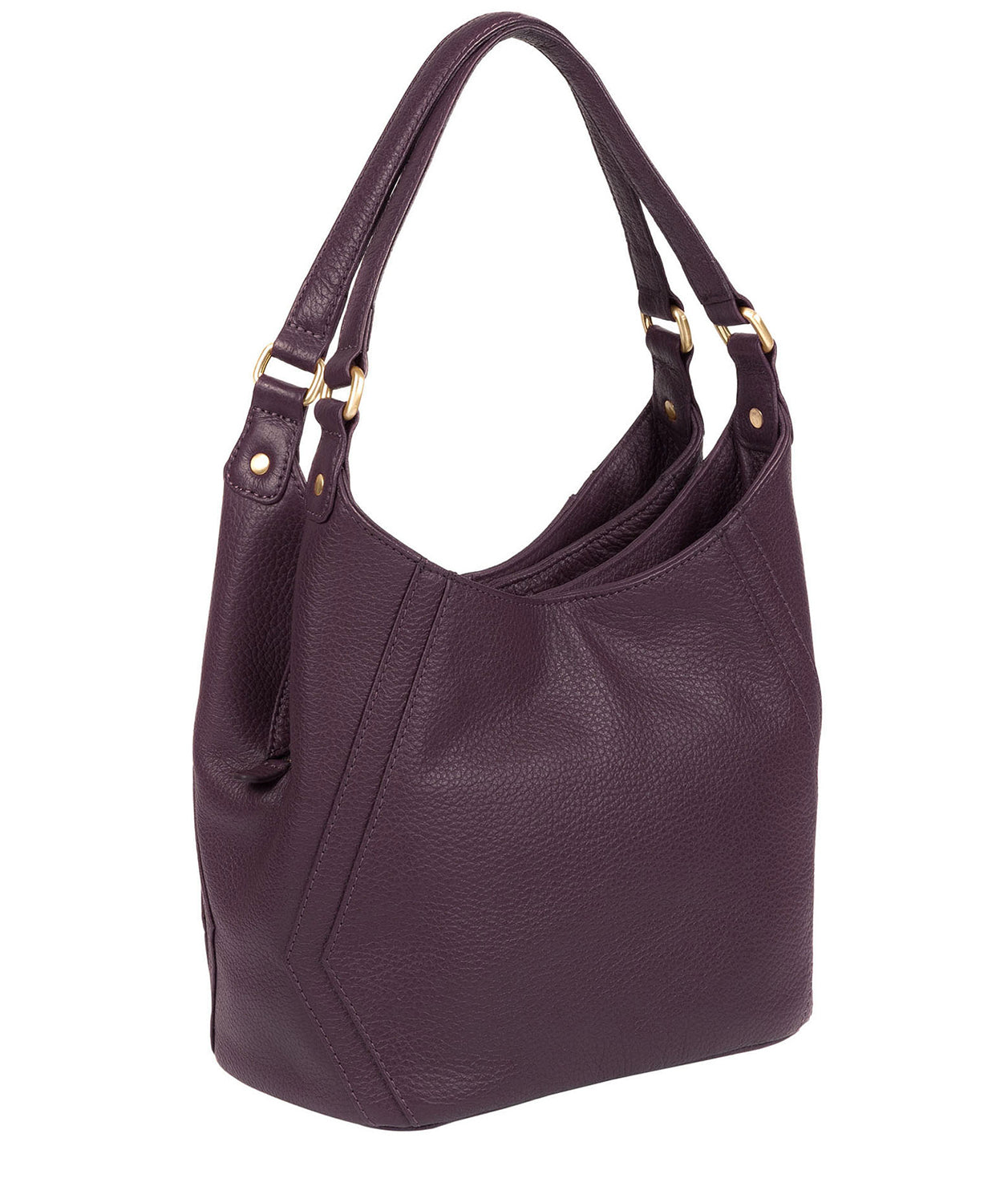 'Somerby' Plum Leather Shoulder Bag image 3