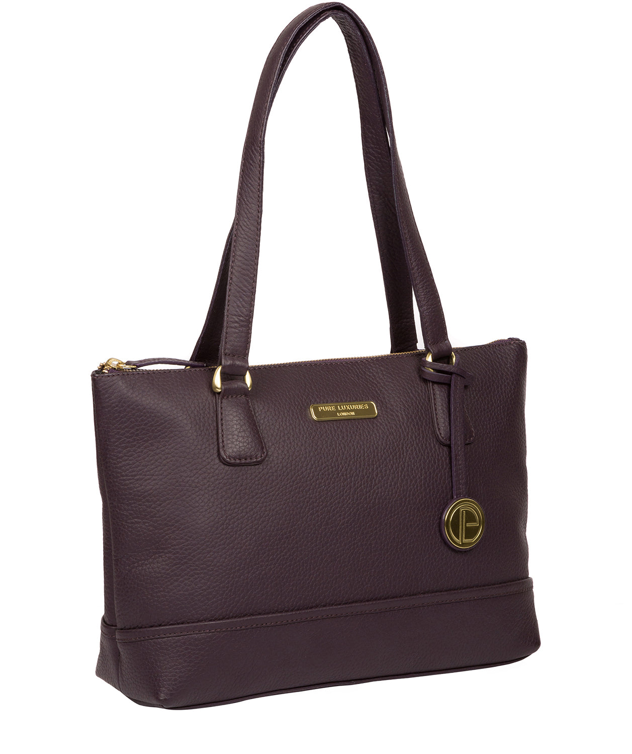 'Wimbourne' Plum Leather Tote Bag