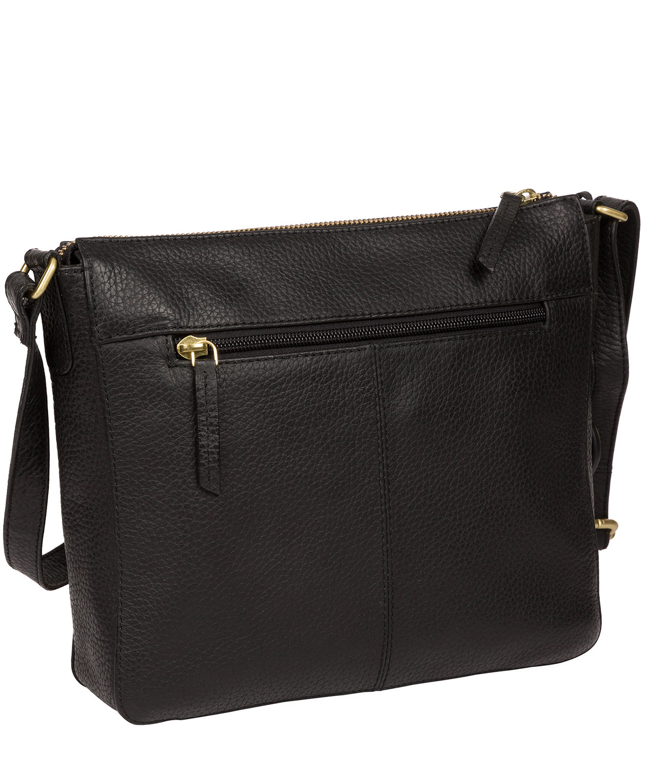 'Porth' Black Leather Cross Body Bag Pure Luxuries London