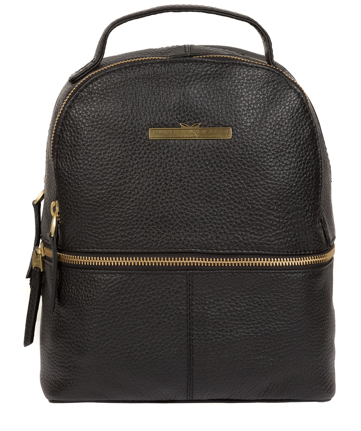 'Gloria' Black Leather Backpack Pure Luxuries London