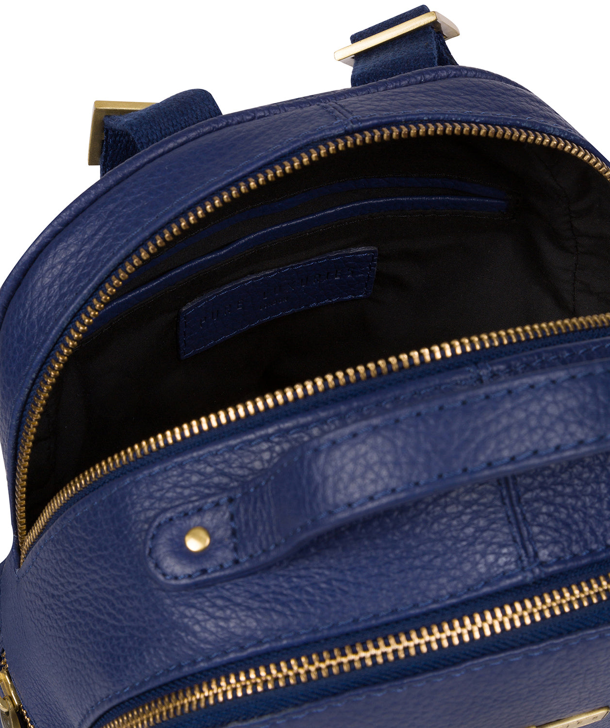 'Gloria' French Navy Leather Backpack Pure Luxuries London