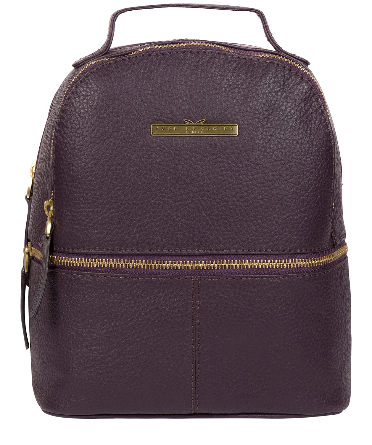 'Gloria' Plum Leather Backpack Pure Luxuries London