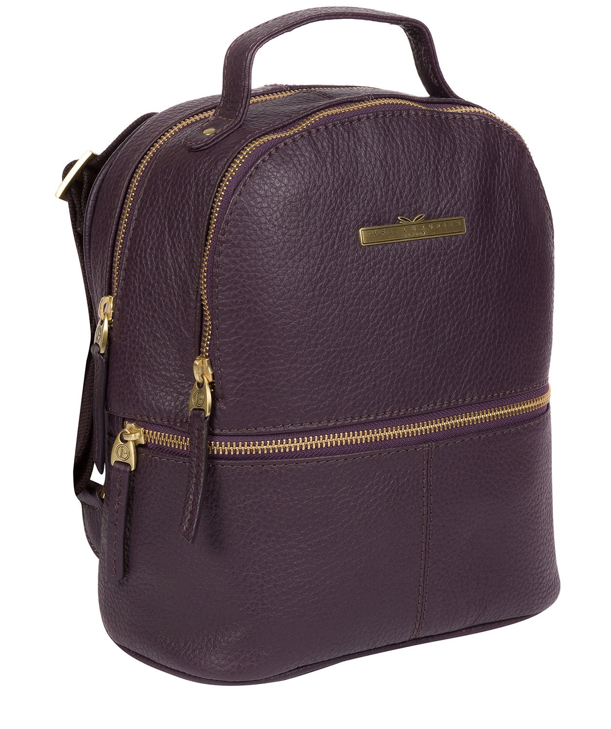 'Gloria' Plum Leather Backpack Pure Luxuries London