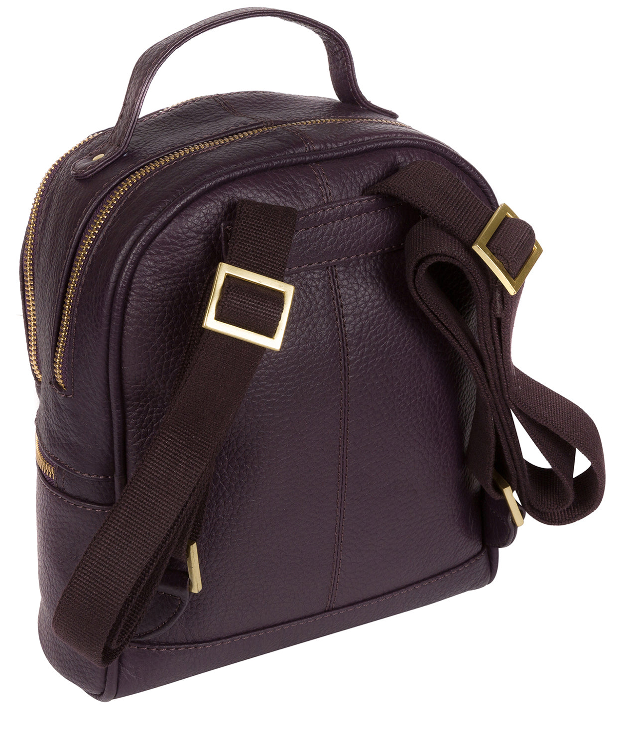 'Gloria' Plum Leather Backpack Pure Luxuries London