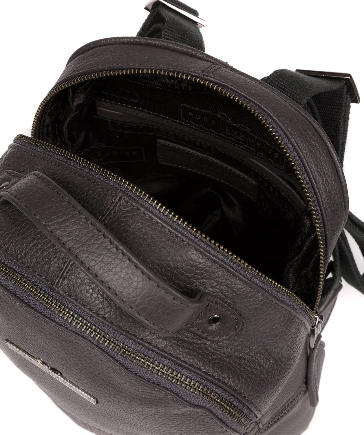 'Gloria' Slate' Leather Backpack Pure Luxuries London