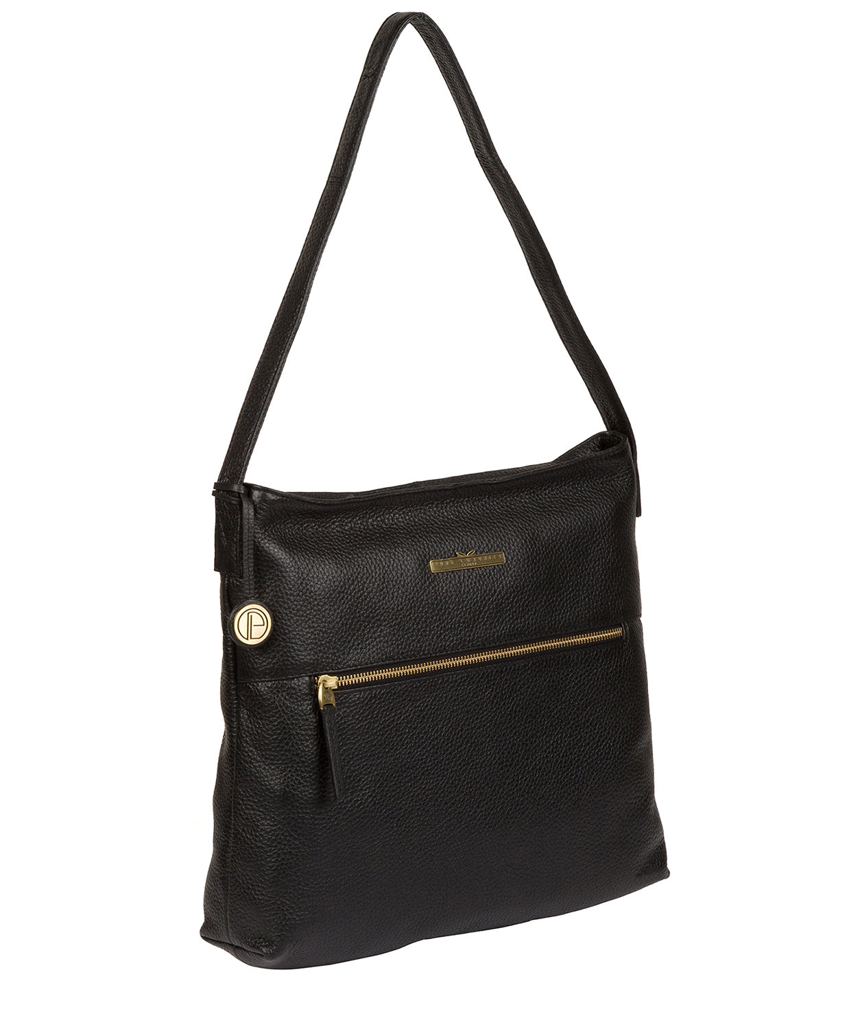 'Barbara' Black Leather Shoulder Bag Pure Luxuries London