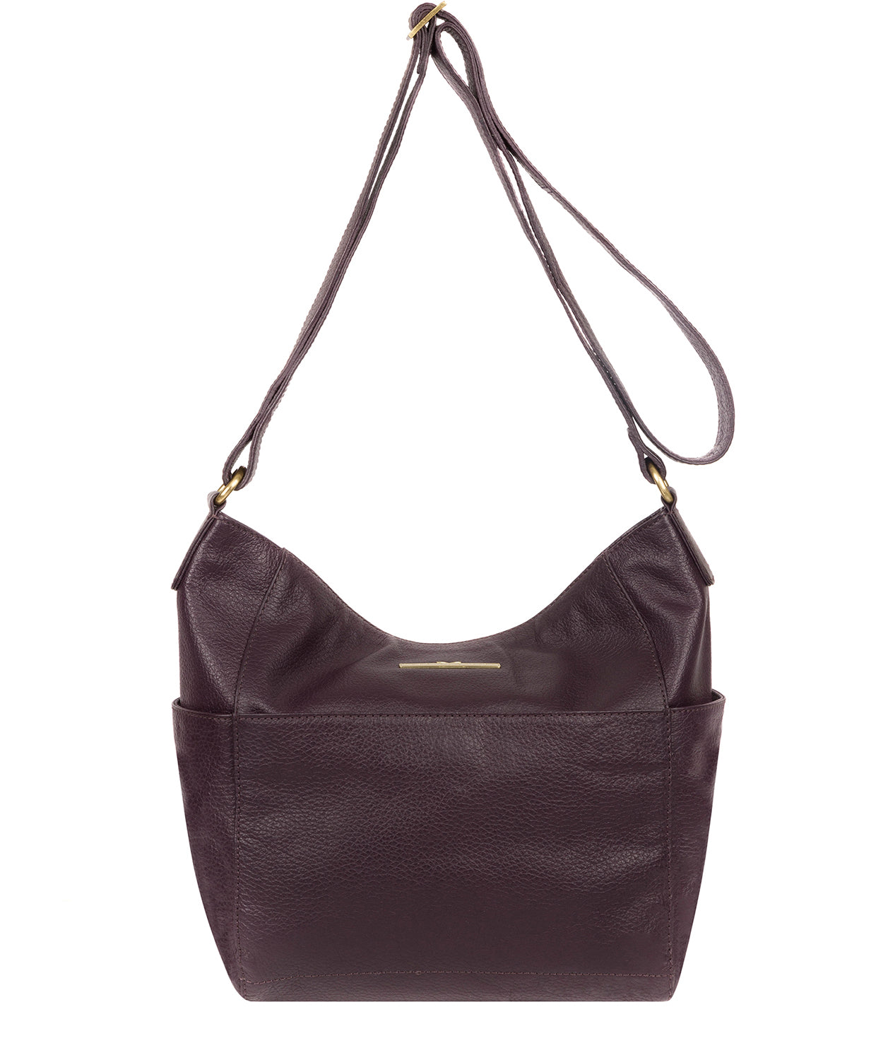 'Dorothea' Plum Leather Shoulder Bag Pure Luxuries London