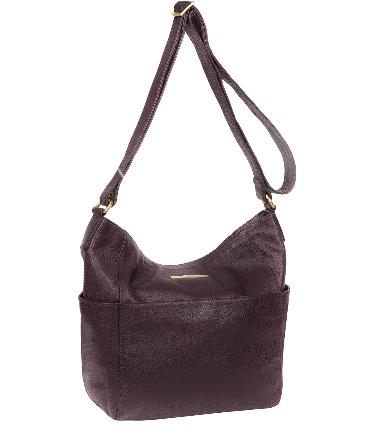 'Dorothea' Plum Leather Shoulder Bag Pure Luxuries London