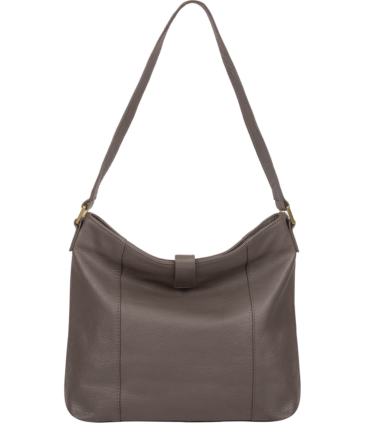 'Elaine' Grey Leather Shoulder Bag Pure Luxuries London