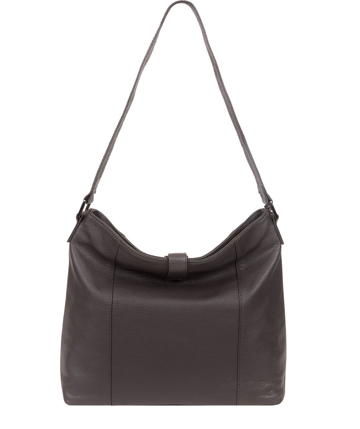 'Elaine' Slate Leather Shoulder Bag Pure Luxuries London