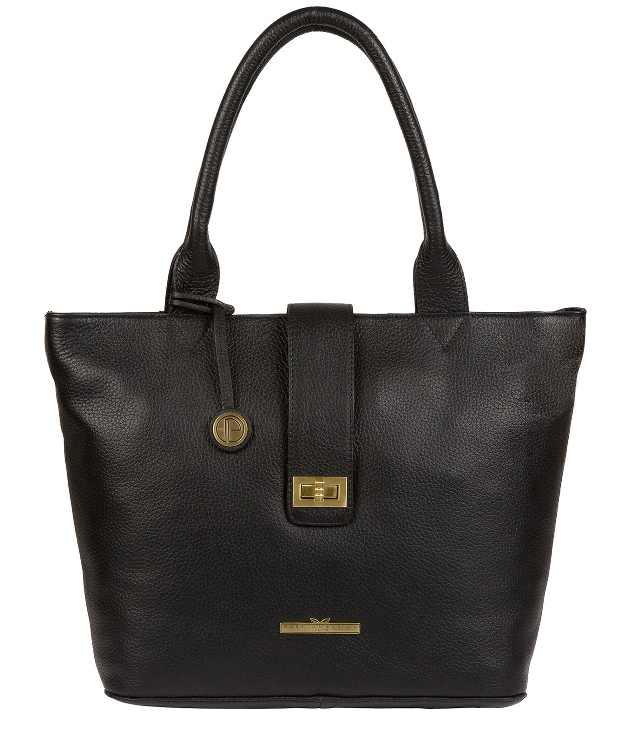 'Ida' Black Leather Tote Bag Pure Luxuries London