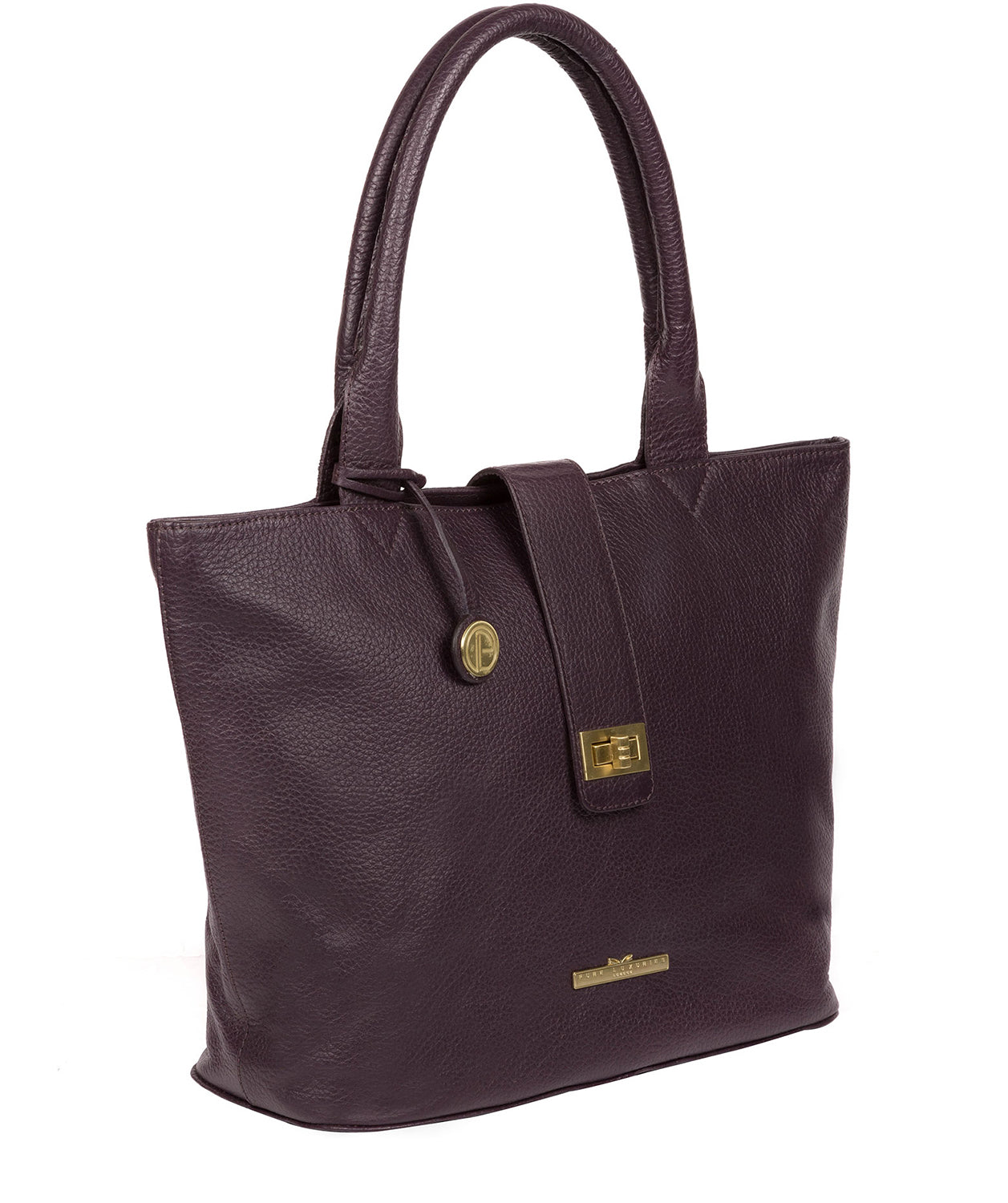 'Ida' Plum Leather Tote Bag image 6