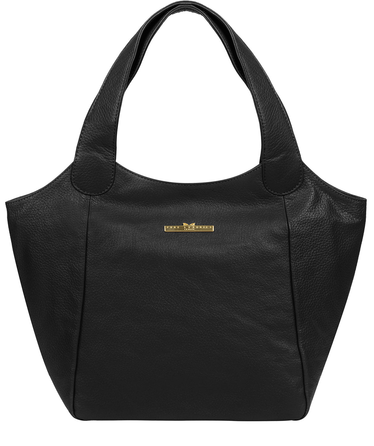 'Alina' Black Leather Tote Bag image 1