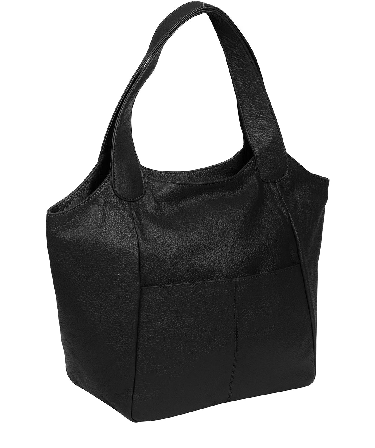 'Alina' Black Leather Tote Bag image 3