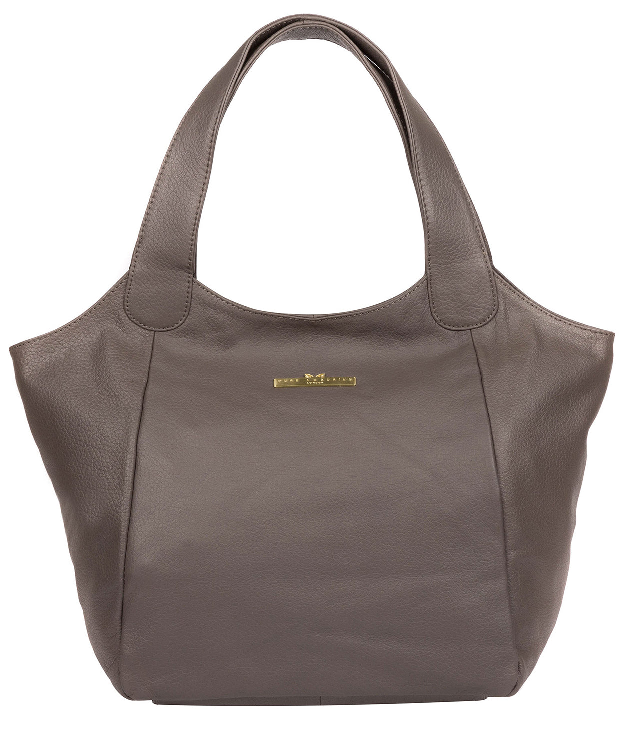 'Alina' Grey Leather Tote Bag Pure Luxuries London