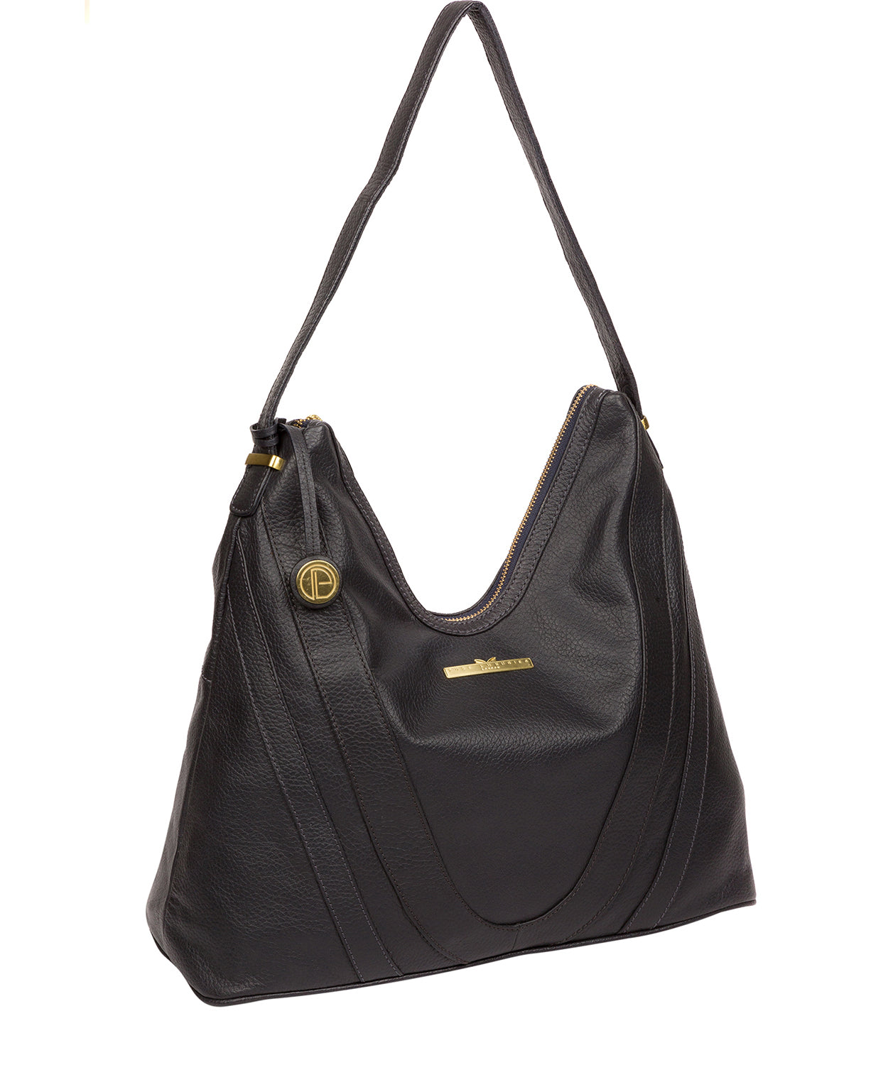 'Claire' Navy Leather Shoulder Bag image 5