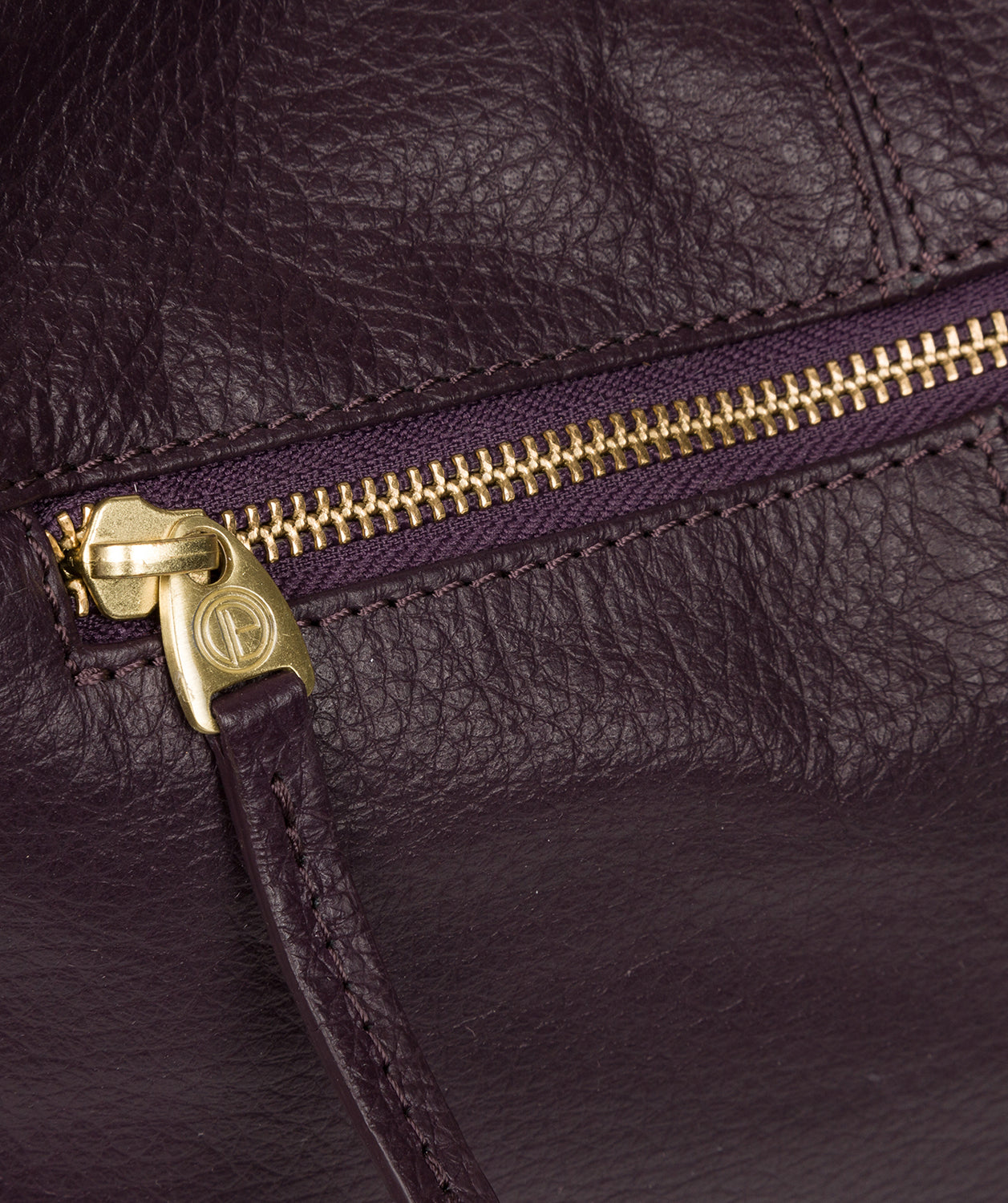 'Claire' Plum Leather Shoulder Bag