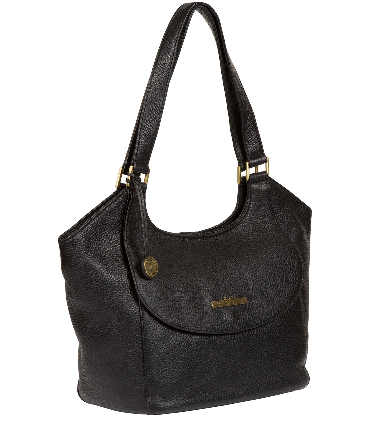 'Denisa' Black Leather Tote Bag Pure Luxuries London