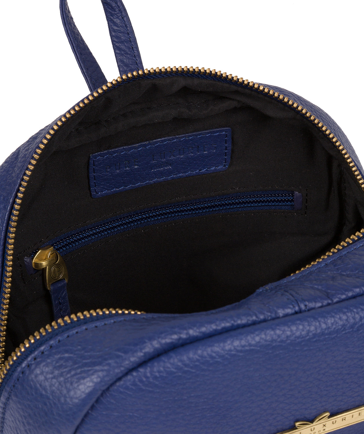 'Lois' Navy Leather Backpack image 4