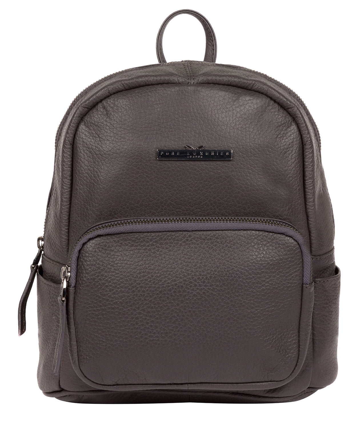 'Lois' Slate Leather Backpack Pure Luxuries London