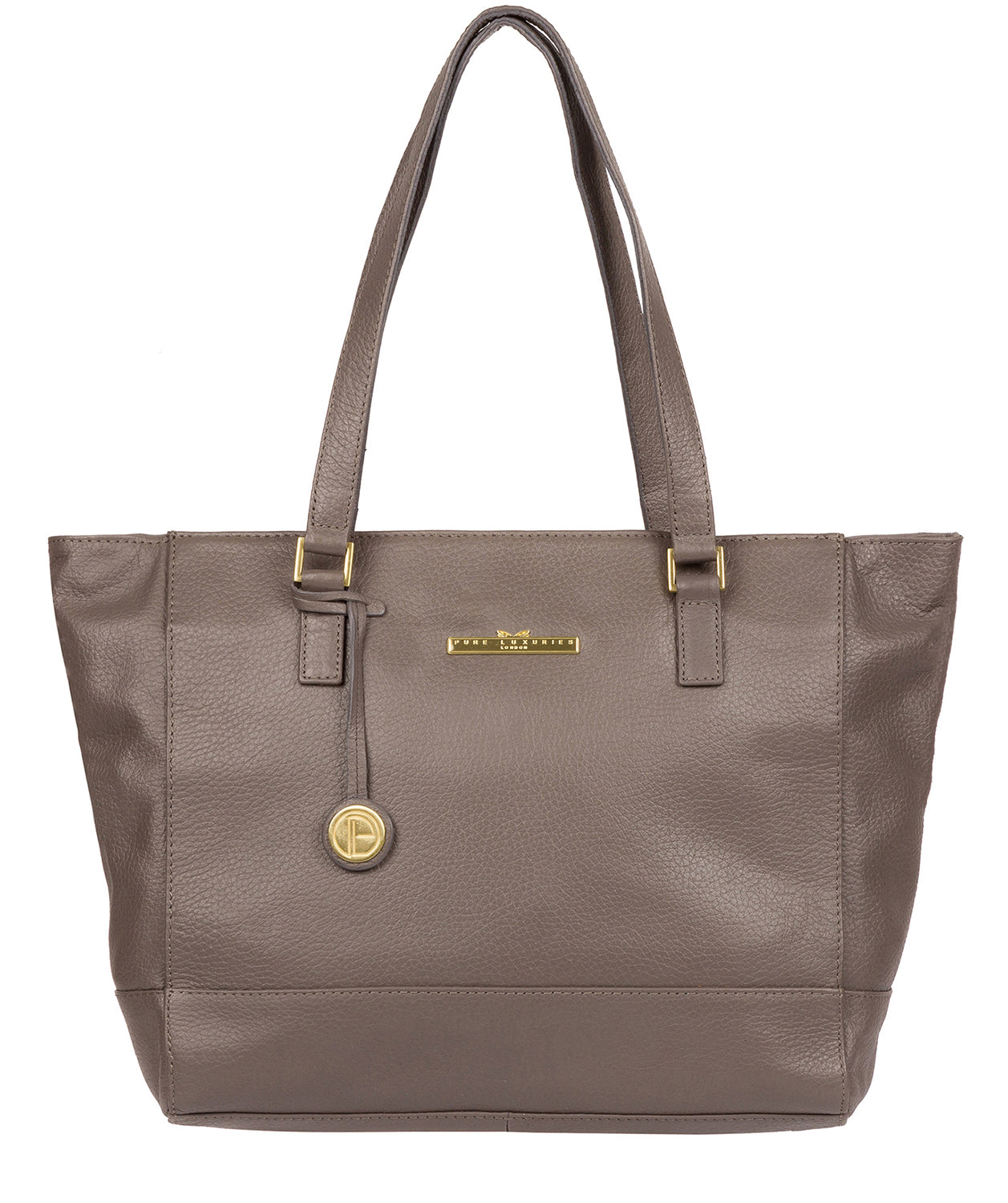 'Goldie' Grey Leather Tote Bag image 1