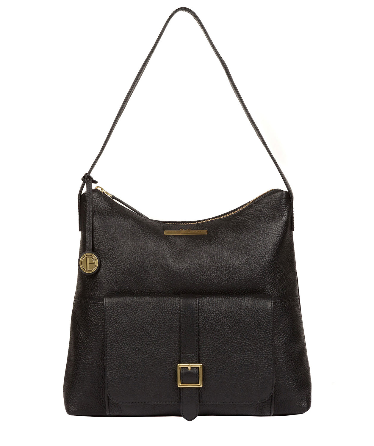 'Irena' Black Leather Shoulder Bag image 1