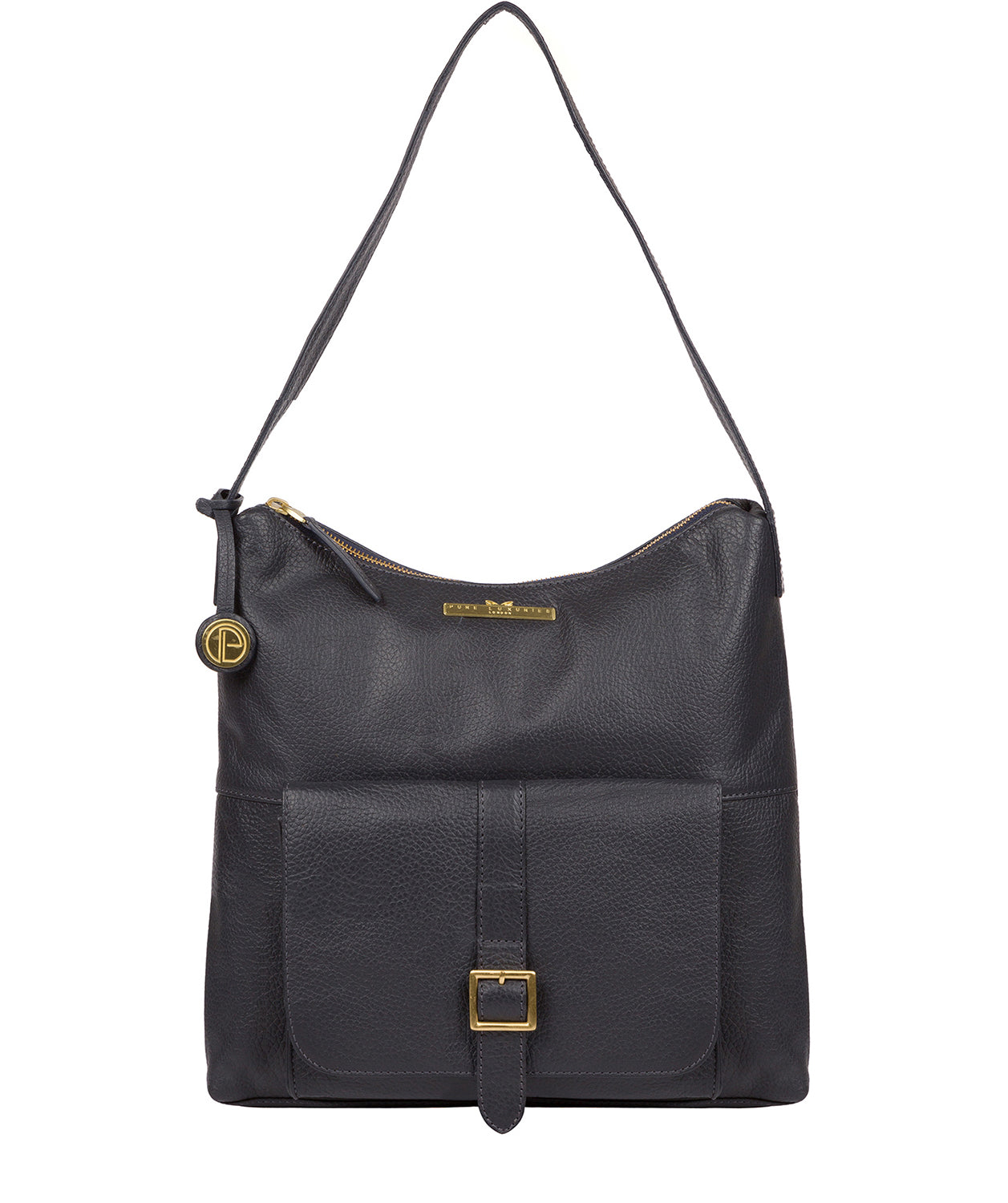 'Irena' Midnight Blue Leather Shoulder Bag image 1