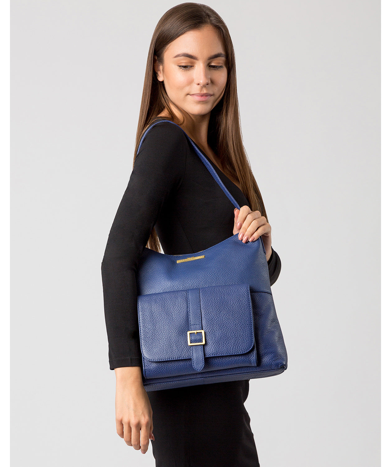 'Irena' French Navy Shoulder Bag Pure Luxuries London