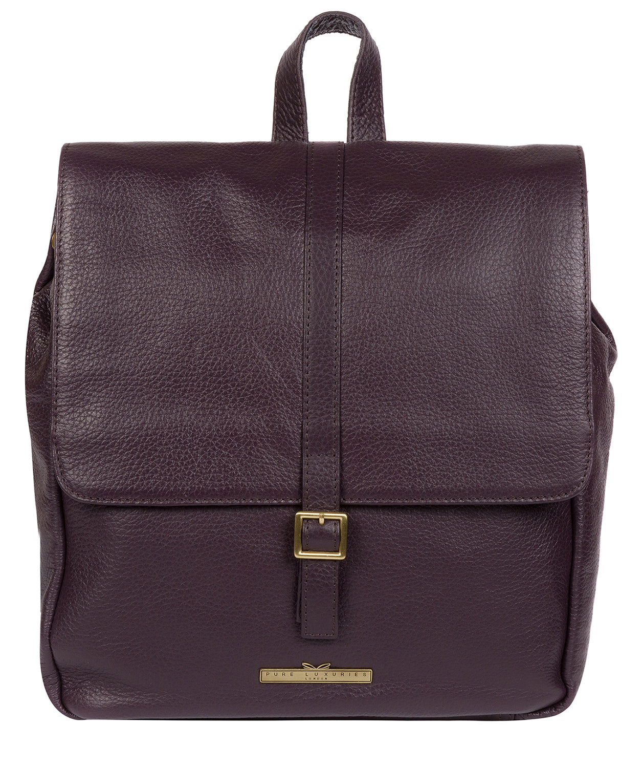 'Maryam' Plum Leather Backpack