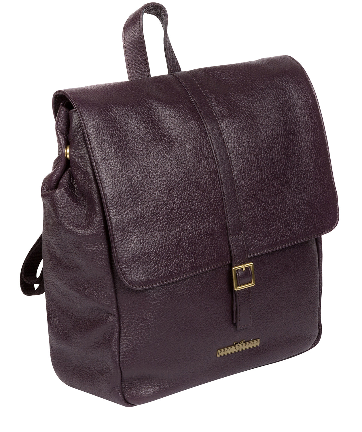 'Maryam' Plum Leather Backpack