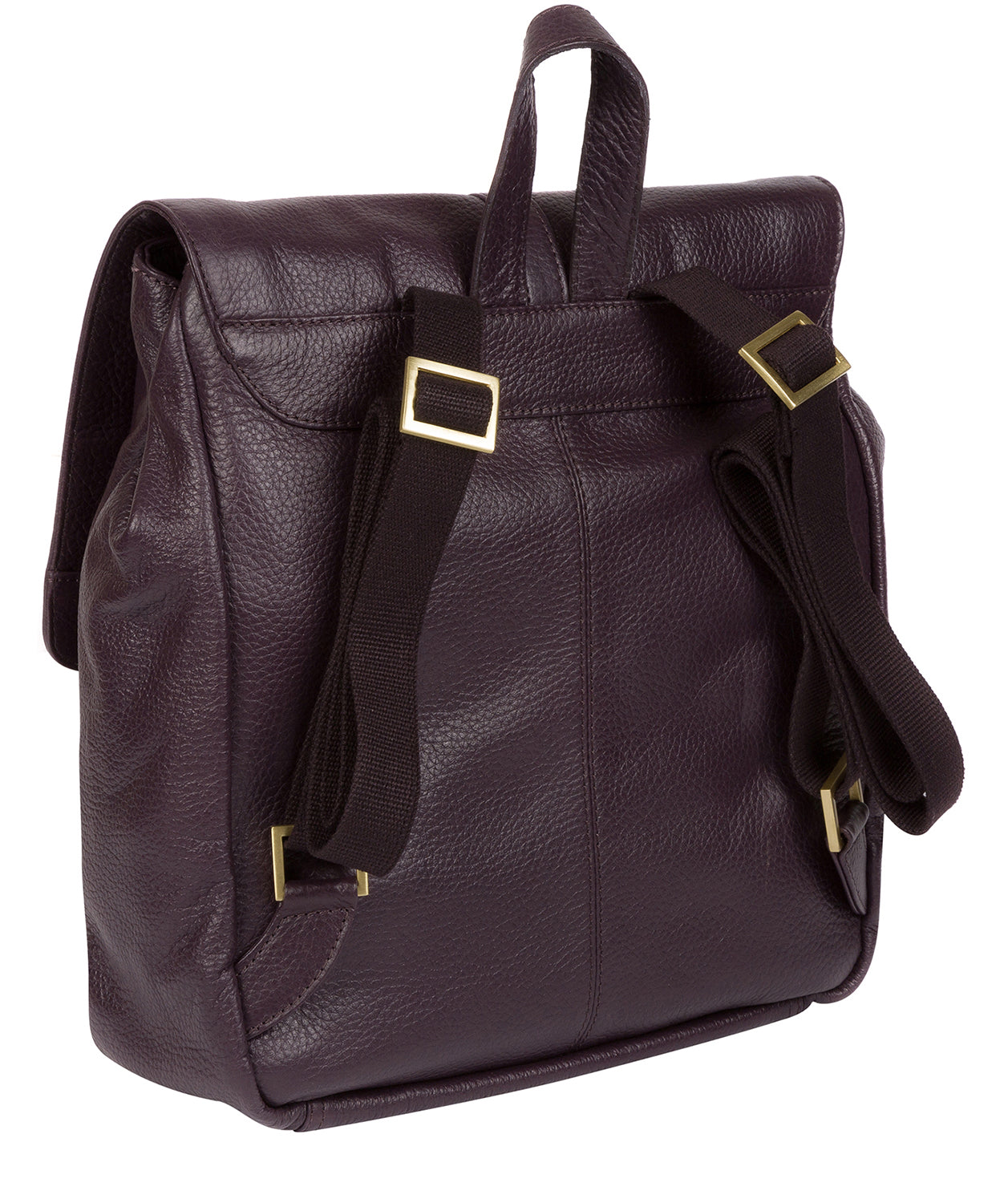 'Maryam' Plum Leather Backpack