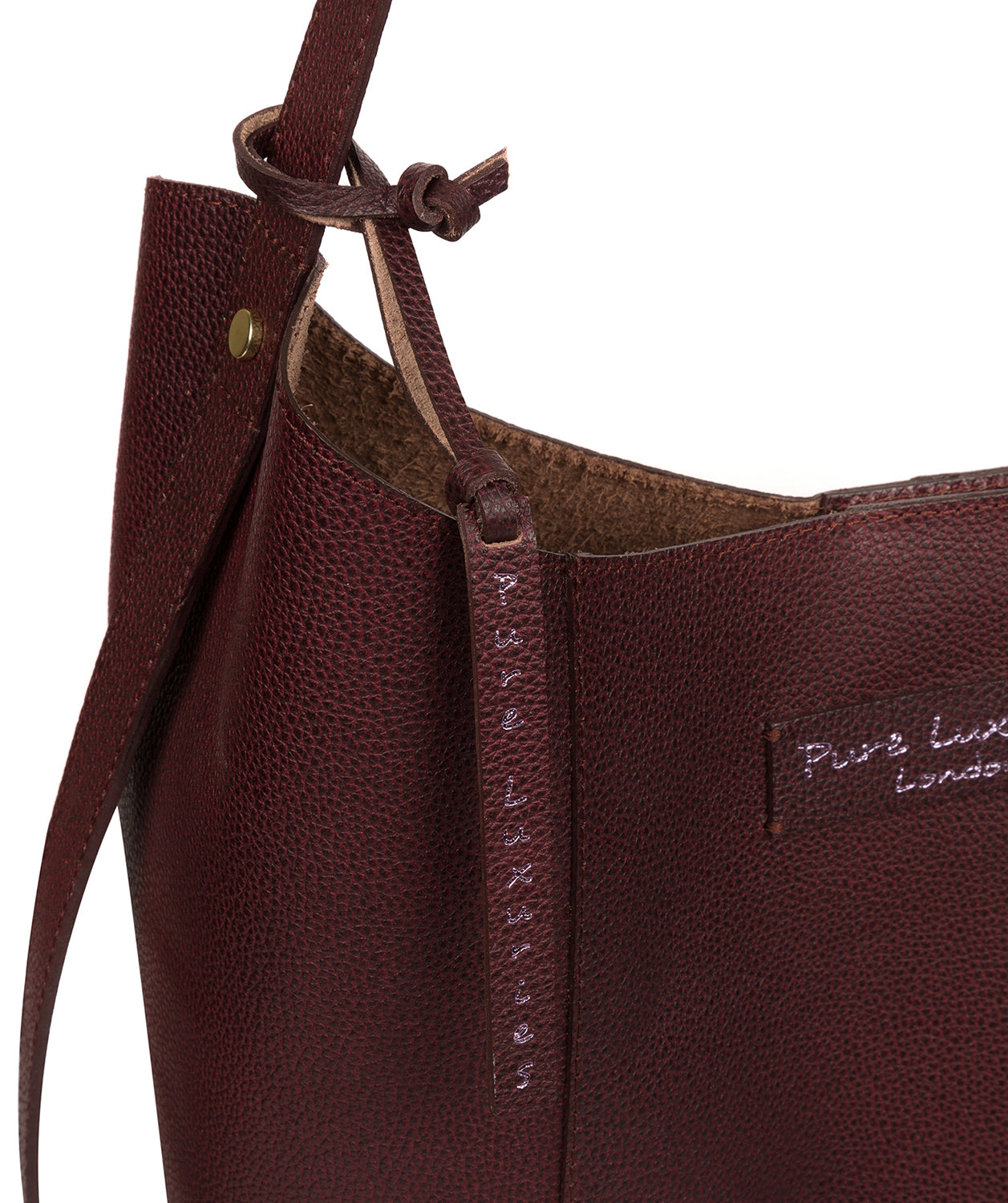 Red Leather Shoulder Bag Hoxton by Pure Luxuries