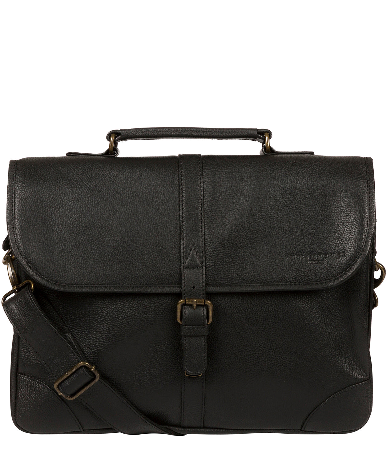 'Bond' Black Leather Work Bag Pure Luxuries London