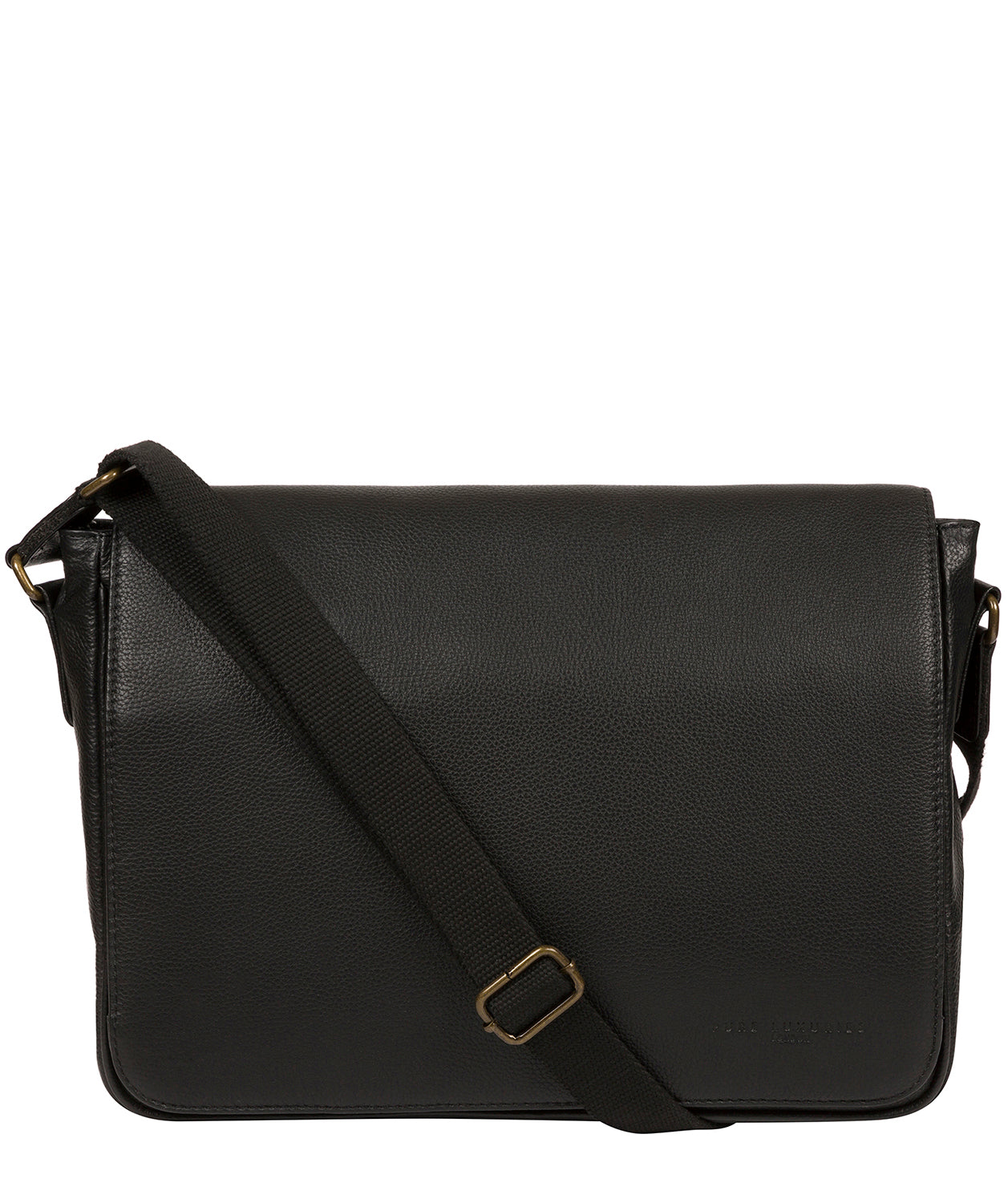 'Sanderson' Black Leather Messenger Bag image 1