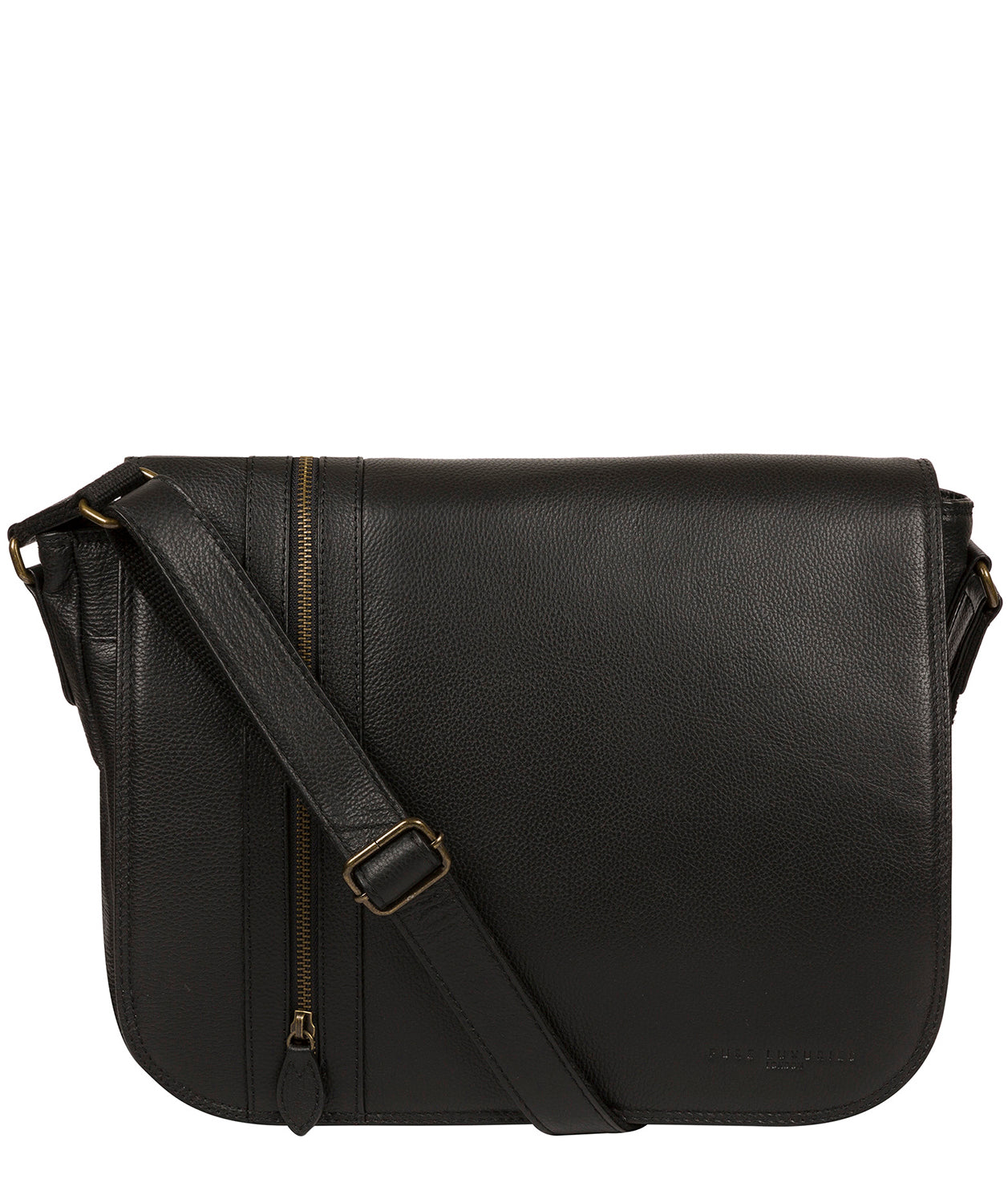 'Jefferson' Black Leather Messenger Bag image 1