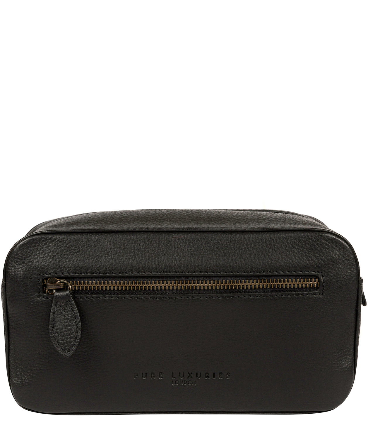 'Jetty' Black Leather Washbag image 1