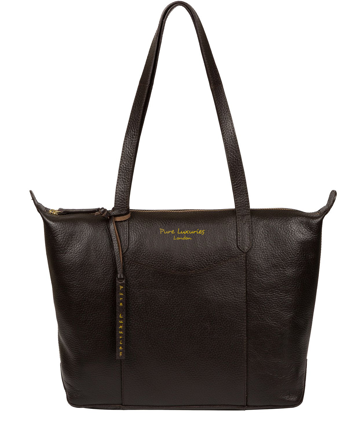 'Oval' Dark Brown Leather Tote Bag