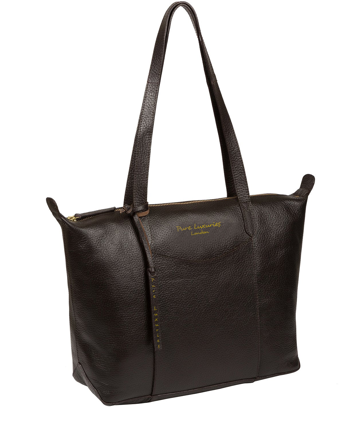 'Oval' Dark Brown Leather Tote Bag