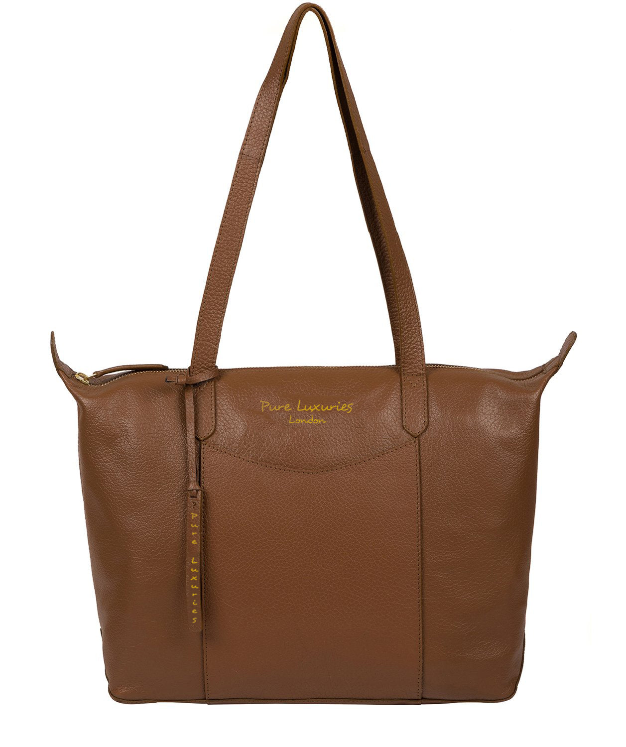 'Oval' Tan Leather Tote Bag