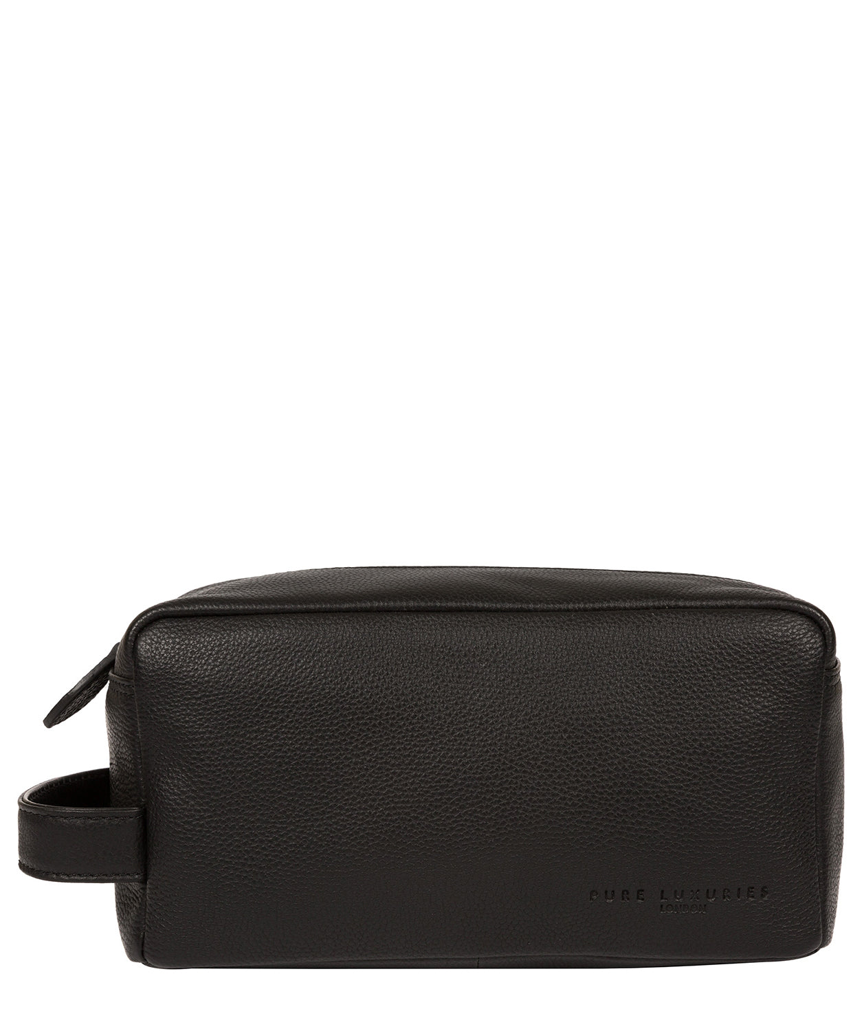 'Keel' Black Leather Washbag image 1