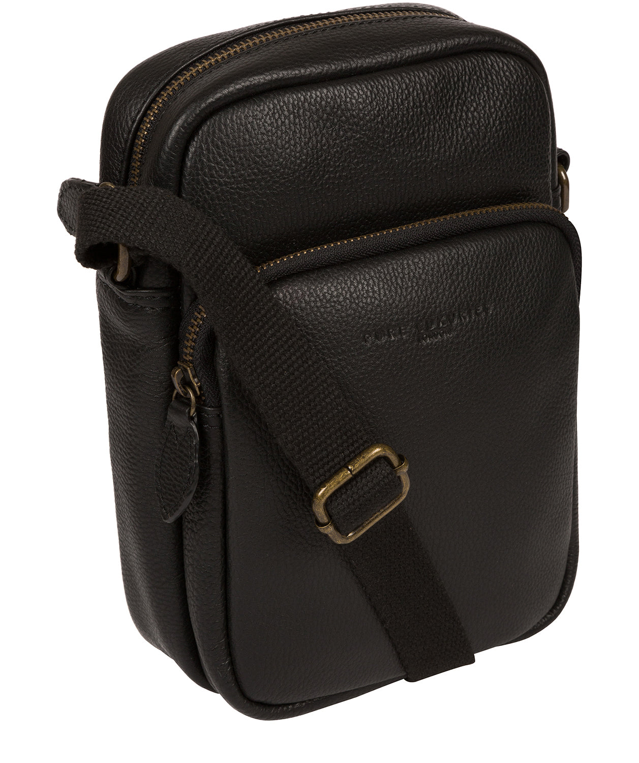 'Skipper' Black Leather Cross Body Bag image 5