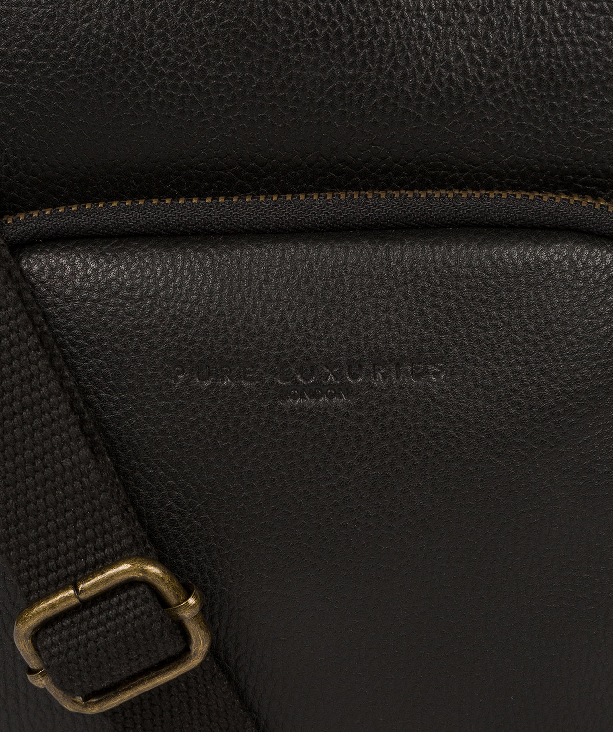 'Skipper' Black Leather Cross Body Bag image 6